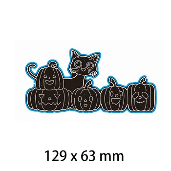 Kovové Zomrie Halloween Party Mačka a Tekvicové Svietidlá Nové Blany DIY Šrot Rezervácie Papier Karty Remeselnej Tvorby Dekorácie 129*63mm