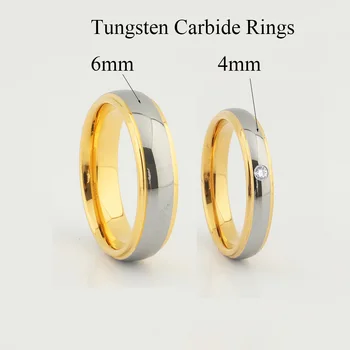 Klasické Zlaté pravda, karbid Volfrámu Krúžok šperky manželstva pár snubné prstene pre mužov a ženy