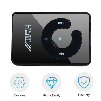 Prenosný Mini Zrkadlo Klip MP3 Prehrávač Hudby Médií, Podpora Micro SD TF Karty Módne Hifi MP3 pre Outdoorové Športy