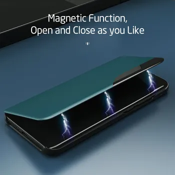 A32 4G Prípade PU Kožené Smart View Magnetický Stojan vyklápací Kryt Pre Samsung Galaxy 32 12 42 52 72 5G 02s 31 21s 51 71 Knihy Coque