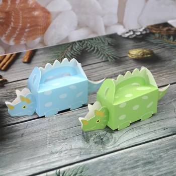 10pcs/set Európsky Štýl Roztomilý Dinosaurus Dizajn Zelená Modrá Chotolate Balenie Cukroviniek Box s Sviečka, pre Deti Darček