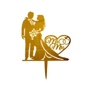 Láska Akryl Tortu Vňaťou Pre Svadobné Návrh Ženatý Mr&Mrs Tortu Mulčovače, Tvorivé Romantika Narodeninovej Party Cake Dekorácie