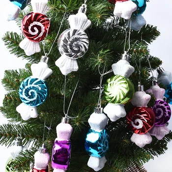 Vianočné ozdoby, scéna rozloženie, darčeky, ozdoby, prívesky, DIY prívesky, 9 CM farebné plastové candy rekvizity
