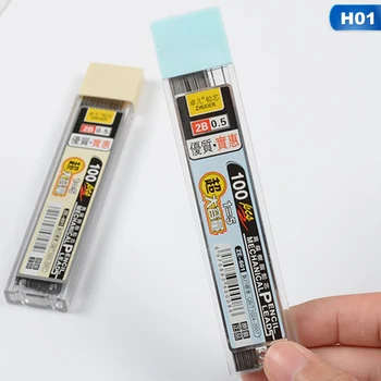 100ks/Krabica Grafit Viesť 2B Mechanické Ceruzky Náplň Plastové Automaticky nahradiť Ceruzka Viesť 0.5/0.7 Podpora Študentov Dodávky