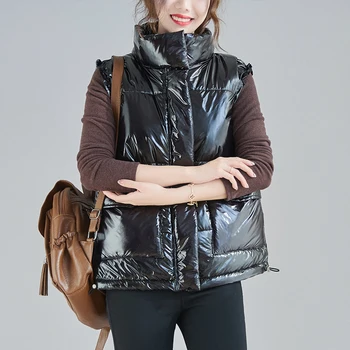 DUŠA TIGER 2020 Európska Luxusný Módny Návrhár Ženy Voľné Zimné Kabáty Dámy Vintage Čierna Viest, Šaty bez Rukávov