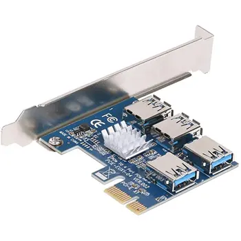 PCIe 1 až 4 PCI-express 16X sloty Stúpačky Karty PCI-E 1X na Externé 4 PCI-e USB 3.0 Adapter Násobiteľ Karty pre Bitcoin Baník
