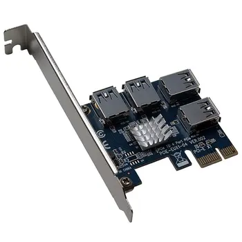 PCIe 1 až 4 PCI-express 16X sloty Stúpačky Karty PCI-E 1X na Externé 4 PCI-e USB 3.0 Adapter Násobiteľ Karty pre Bitcoin Baník