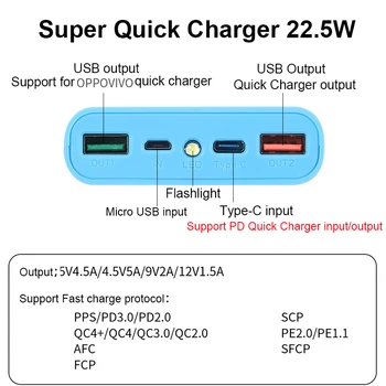 8*18650 Batérie Prípade Power bank Shell Odnímateľný 22.5 W PD Rýchlu Nabíjačku 18650 Batérie Úložný Box Dual USB Batérie, Držiak na Okno