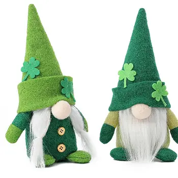 Nové Rudolf Bábika Írsky Trik Festival Zelený Klobúk Bábika Anonymný Starý Muž, Zelenej Listovej Dovolenku Dekorácie