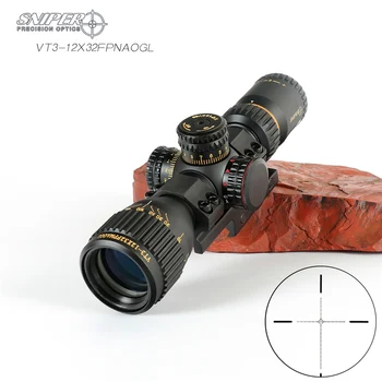 SNIPER VT 3-12X32 FFP Lov Compact Optical Pohľad Taktické Riflescope Leptané Sklo Reticle Červená Zelená llluminate lov optika
