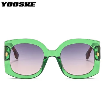 YOOSKE Vintage Okrúhle slnečné Okuliare Mužov Klasické Nadmerné Slnečné Okuliare Ženy Móda Zelená Čierna Slnečné okuliare, Femlae Retro Okuliare UV400