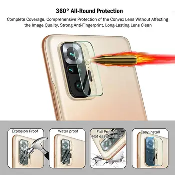 Pre Xiao Redmi Poznámka 10 Pro Max 5G Objektív Fotoaparátu na Film Plný Kryt Skla Chránič Telefóny Chrániť Dodávky