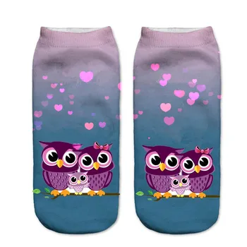 2021 Nové Meias Leto, Jeseň Harajuku Sova Ponožky 3D Tlač Zvierat Žien Low Cut Členok Ponožky Cat Vytlačené Ponožky Špeciálne darčeky