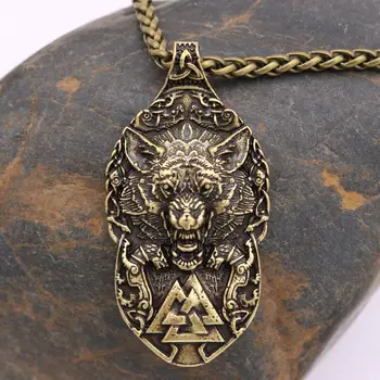 Vlk Chrániť Mi Amulet Talizman Šperky Vlk Packa Triskelion Triskele Valknut Prívesok Viking Náhrdelník Dropshipping