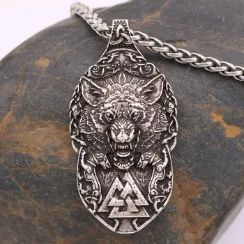 Vlk Chrániť Mi Amulet Talizman Šperky Vlk Packa Triskelion Triskele Valknut Prívesok Viking Náhrdelník Dropshipping