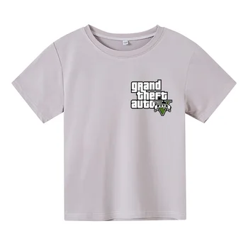2021 Letné Módy Unisex Grand Theft Auto GtA 5 T-shirt Deti Chlapcov Krátke Rukávy Tričko Bavlna Topy Pre 4-14 Y Deti Streetwear