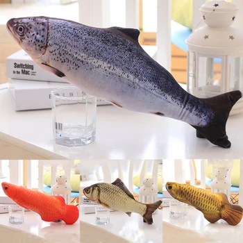 Móda 3D Ryby Tvar Tvorivé Pet Mačiatko Žuvanie Hračiek pre Mačky Plnené Catnip Ryby Vankúš Bábika Interaktívne Hranie Hračka