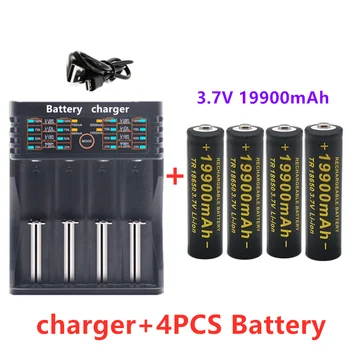 Nový 18650 batéria 3,7 V 19900mAh nabíjateľná liion batérie, Led blesk, batéria 18650 batérie Veľkoobchod +USB nabíjačka