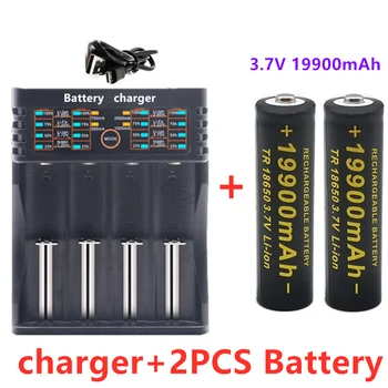 Nový 18650 batéria 3,7 V 19900mAh nabíjateľná liion batérie, Led blesk, batéria 18650 batérie Veľkoobchod +USB nabíjačka