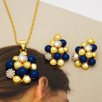 Austrian Crystal Classic Duté Okrúhle náhrdelník s príveskom, náušnice, šperky set