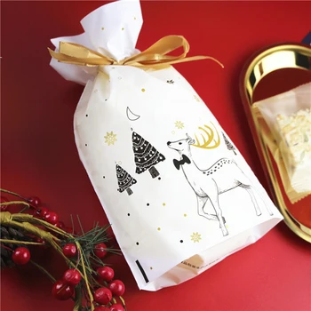 10pcs Vianočné Tašky Vianočné Darčeky, Vianočné Darčekové Tašky Veľa Santa Claus Candy Bag Taška Vianočné Ozdoby Nový Rok Prítomný