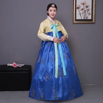 Hanbok kórejský Paillette Kyvadlo Sukne Tradície Starovekých Kostým Hanfunv južná Kórea oblečenie Tanec