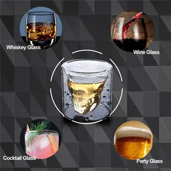 Pre Lebky Vína zo Sklenenej Fľaši a Fľaša Crystal Skull Head Vodka Pivo, Whisky Shot Okuliare Fľaše, Poháre Bar Domáce Dekorácie Nastaviť