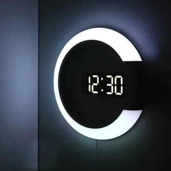 Petanpy Moderné LED nástenné hodiny Digitálne Stolové Hodiny, Alarm Moderný Dizajn Nočného Pre Domáce Obývacia Izba Dekorácie