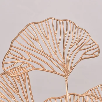 Simulácia Ventilátor Listov Čistý Vzor 3 Vidlička Zlatá Ginkgo Leaf Simulácia Kvet Sústredné Kvet Požehnanie Vedro Svadobné Dekorácie