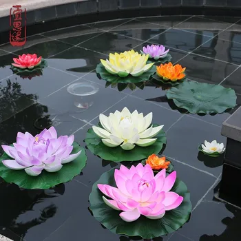 Simulácia Lotus Leaf lekna Falošné Lotus Tanečné Rekvizity Bazén Dekorácie Lotus EVA Pena Konzervované Čerstvý Kvet