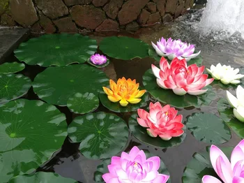 Simulácia Lotus Leaf lekna Falošné Lotus Tanečné Rekvizity Bazén Dekorácie Lotus EVA Pena Konzervované Čerstvý Kvet