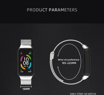 Popruh Pre Huawei Honor 6 Smartwatch Milanese Slučky Náramok Z Nerezovej Ocele Sledovať Pásmo Pre Huawei Band 6 Kovový Náramok