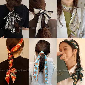 Kórejský Kvetinový Vlasy Pásky, pre Ženy, Dievčatá Kvet Hairbands Scrunchies Copu Držiteľ Multifunkčná Šatka Vlasy Príslušenstvo