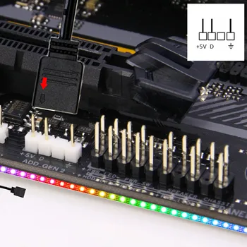 5V 3Pin WS2812b RGB LED Pásy Adresný pre PC pre ASUS Aura SYNC,MSI Mystic Svetlo,GIGABYTE Fusion2.0 Hlavičky na základnej Doske