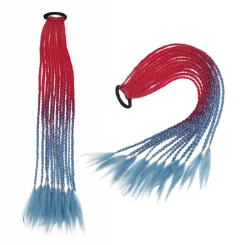 MERISIHAIR Copu Rainbow Hairpiece S gumičkou na vlasy krúžok Chignon háčkovanie vrkoč Syntetické Vlasy Cope, predlžovanie Vlasov
