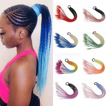 MERISIHAIR Copu Rainbow Hairpiece S gumičkou na vlasy krúžok Chignon háčkovanie vrkoč Syntetické Vlasy Cope, predlžovanie Vlasov