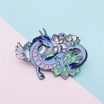 Tvorivosť Osobnosti Zvierat Dragon Smalt Kolíky Cestovanie Kvety Mraky Zliatiny Brošňa Odznak Punk Príslušenstvo Žena Šperky