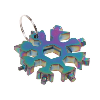 18 v 1 Snowflake Multi Pocket Tool Keyring Krúžok na Kľúče Hex Kľúča Multifunkčné Viacúčelové Tábor Prežiť Vonkajšie Túru