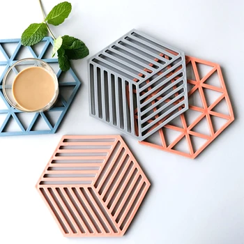 Hexagon tácky silikónové formy Nordic jednoduché vietor tácky silikónové formy zásobník formy domáce dekorácie geometrické silikónové formy