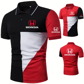 Bežné Trend pánske POLO tričko Auto HONDA Logo tlač Lete Spojov Raglan Bavlna Vysoko Kvalitné pánske topy krátky rukáv