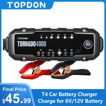 Topdon T4000 Auto Nabíjačka Batérií 6V alebo 12V Auto, Motocykel Automatické Auto Nabíjačka Oprava desulfator pre Olovené Lítium -