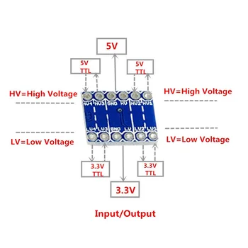 10pcs 4 Kanály IIC I2C Logika Úrovni Converter Bi-Directional Modul 3,3 V 5V radiaca páka pre Arduino