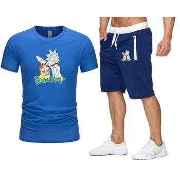 Muži Nadrozmerné T-shirt 2021 Tlač Harajuku Značky Sety pánske Oblečenie Letné Streetwear Beach Šortky, Tepláky