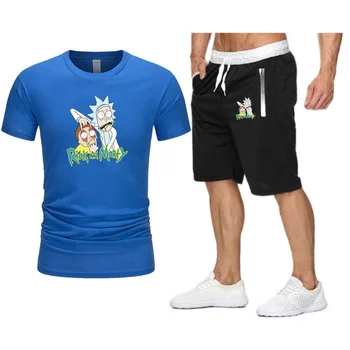Muži Nadrozmerné T-shirt 2021 Tlač Harajuku Značky Sety pánske Oblečenie Letné Streetwear Beach Šortky, Tepláky