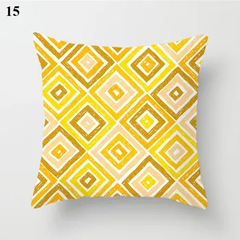 45*45 cm Žltá Vankúš Malé Svieže Kvetinové Vankúš Nordic Geometrické obliečka na Vankúš Sofa Sídlo Dekoratívny Vankúš