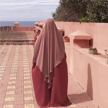 Moslimská Šatka na krk Šatku Islamskej jednu vrstvu Niqab Burqa Kapoty Hidžáb Závoj pokrývku hlavy Pevný bočný Kryt Abaya Štýl Zábal Hlavu Pokrýva