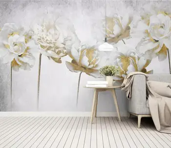 Wellyu Vlastnú tapetu moderný minimalistický záhradný kvet gold rose, tv joj, steny domáce dekorácie 3d tapety