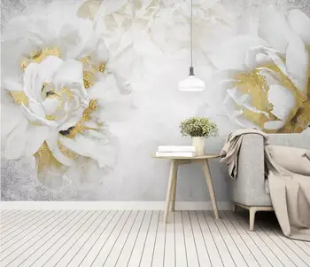 Wellyu Vlastnú tapetu moderný minimalistický záhradný kvet gold rose, tv joj, steny domáce dekorácie 3d tapety