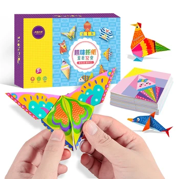 152pcs/set DIY Farba Origami Papier Tvorivé Deti Ručné Remeslá Zábavné Puzzle Eucational Hračka pre Deti na Skladanie Papiera
