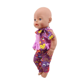 Bábika New Farba Octopus T-Shirt Nohavice pás s nástrojmi Fit 18-Palcové American Doll A 43 cm Baby New Born Bábiku,Naša Generácia, Darček Pre Dievča
